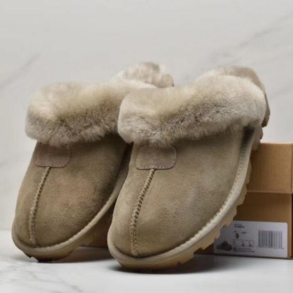 

australia slippers new designer women winter slides australia fur letter sandals luxury wool indoor fashion booties brand flat heel outdoor, Black