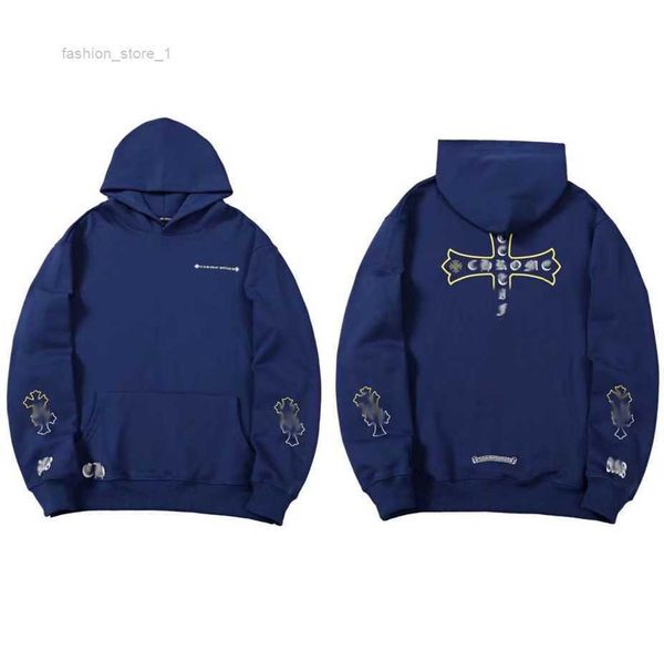 

men's hoodies sweatshirts luxury classic mens hoodie designer fashion zipper brand ch horseshoe sanskrit cross print pullover hooded sw, Black