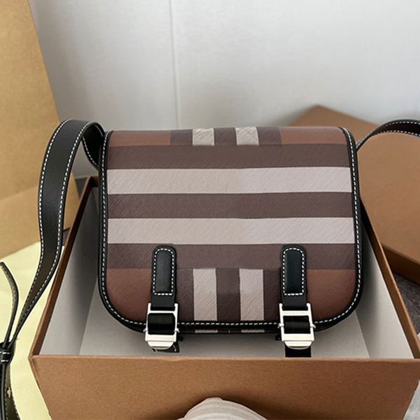 

designer messenger bag classic check crossbody shoulder bags vintage woman handbags men small purse canvas genuinel leather silver hardware