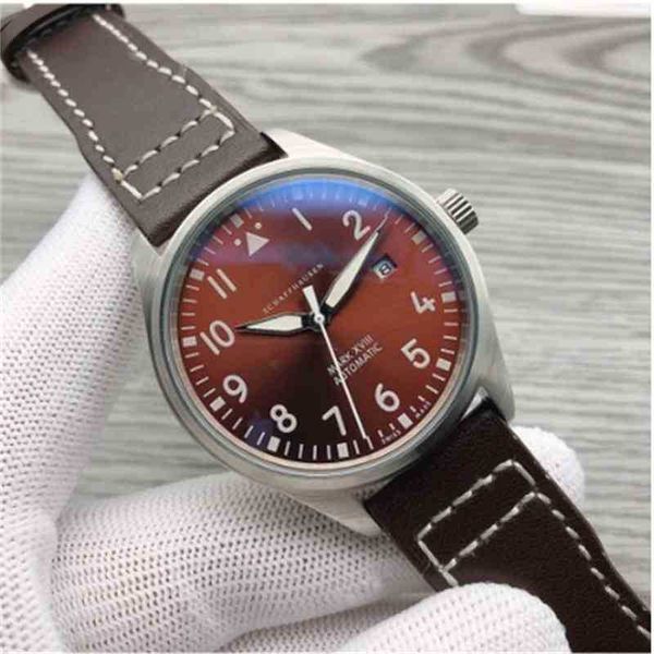 

luxury mechanical watch for menpilot iwcs series iw327004casual fashion men premium mechanical watch 41mm, Slivery;brown