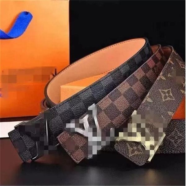 

luxury designer belts men women belts of mens and women belt with fashion big buckle real leather 185g, Black;brown