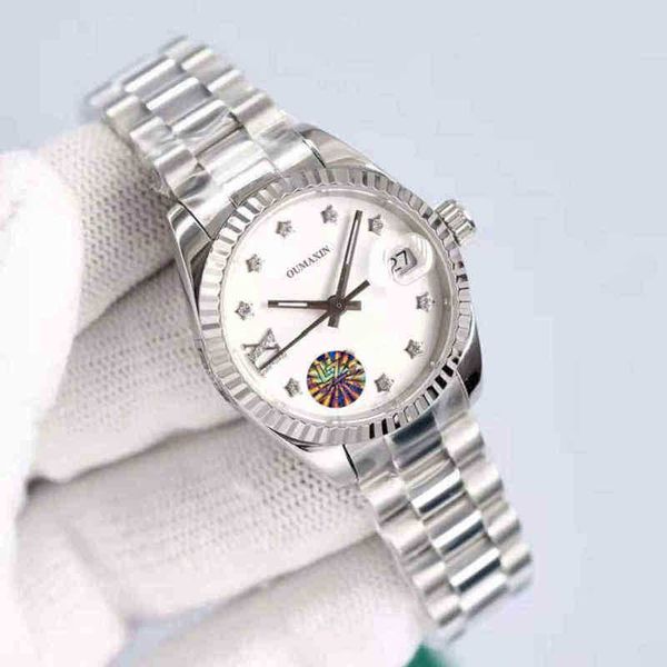 

superclone luxury 26.5mm ladies watch automatic mechanical sapphire 316l stainless steel white dial clock, Slivery;brown