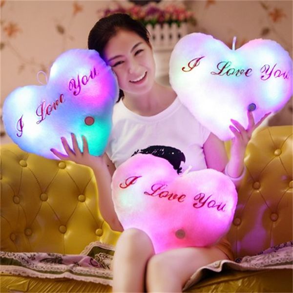 

2022 stuffed animals plush pillows colorful glow pillow as a gift for girlfriend