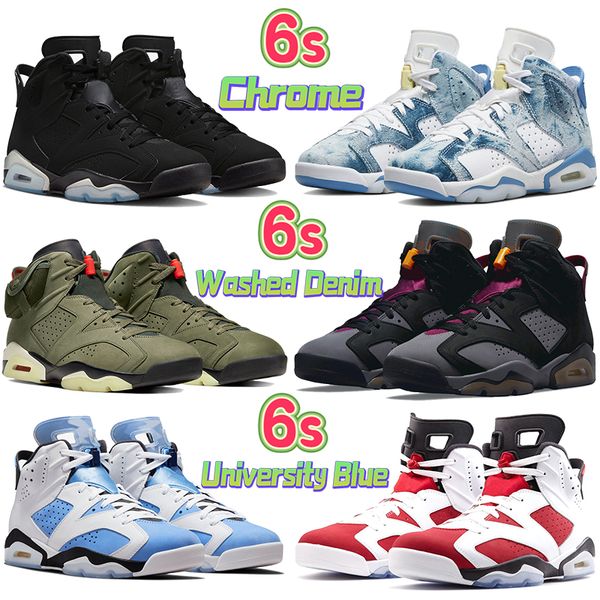 

jumpman 6 6s retro basketball shoes chrome university blue washed denim cactus midnight navy electric green bordeaux dmp unc oreo black cat