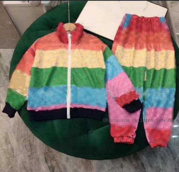 

boys girls tracksuit sets designer kids jackets hoodie pants letters spring autumn baby coat sports set tracksuits jacket two pieces childr, White
