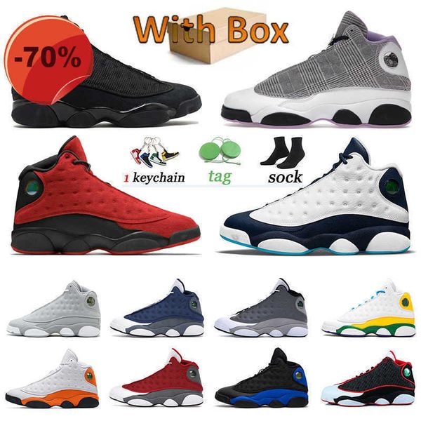 

jumpman 13 mens trainers original basketball shoes womens atmosphere grey sports red flint playground reverse bred 13s designers sneakers, Black
