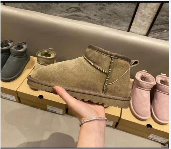

designer mini 58541 boots australia women winter booties classic snow boot plush ankle short bow fur black chestnut pink bowtie womens shoes