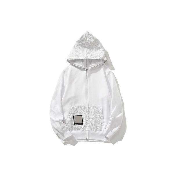 

tiger mens hoodies designer men women shark full zip hoodie jacket color grid harajuku sweatshirt fashion co -branding lum wzhw, Black
