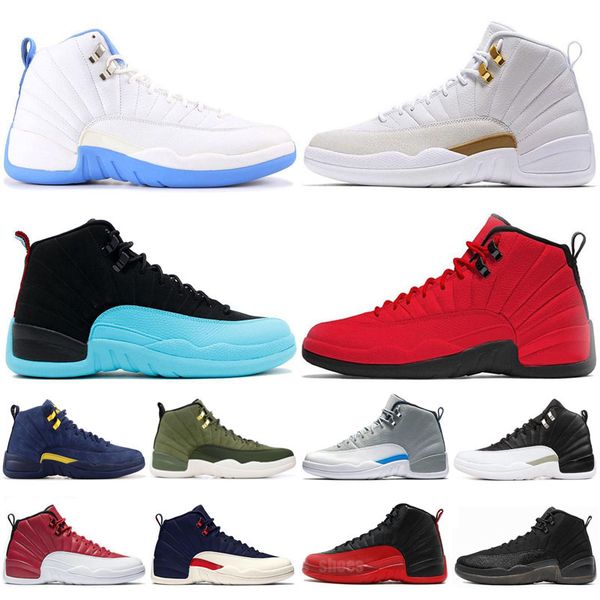 

basketball shoes men women cherry cool grey bred concord gamma blue 12 12s stealth hyper royal playoff royalty taxi utility grind mens sport, Black