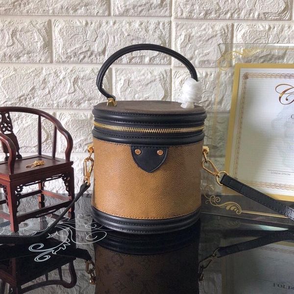 

cannes 43986 beauty case reverse coated canvas petite size crossbody removable strap drum shoulder bag one handle cylinder mini ba217z