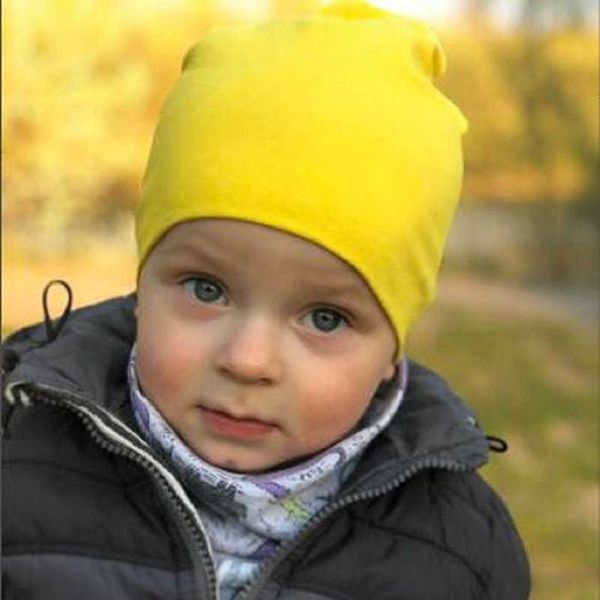 

hats caps cotton newborn baby beanie kids bonnet for boys girls children cap in spring autumn winter l221028, Yellow