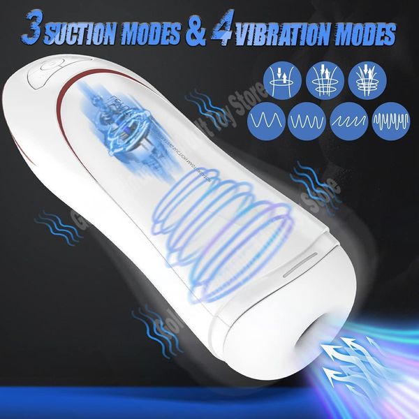 

costumes male automatic sucking masturbator cup toy for men blowjob masturbation deep throat penis glans machine vagina cosplay, Black