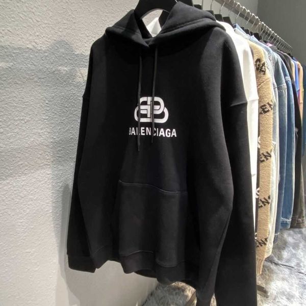 

trendy designer balencigas hoodies hoodie autumn paris winter original buckle lettering couple loose oversize hooded sweater men women, Black