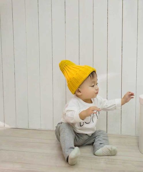 

hats caps 18 colors autumn winter crochet baby girls boys kids beanie infant new children child l221028, Yellow