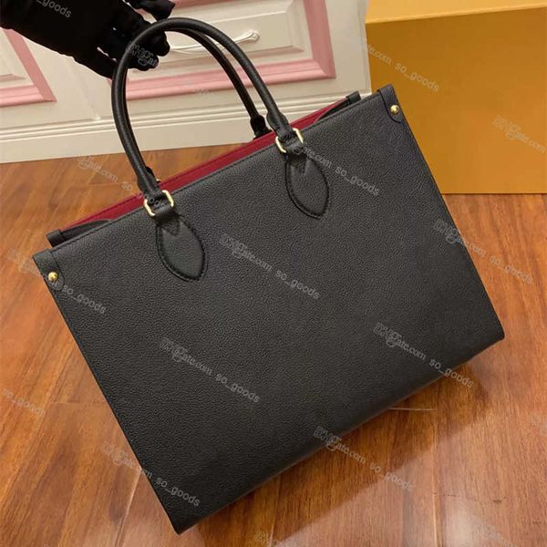 

designer onthego tote bag luxury brand handbags embossed empreinte fashion shoulder leather pm mm gm black on the go shopping nice