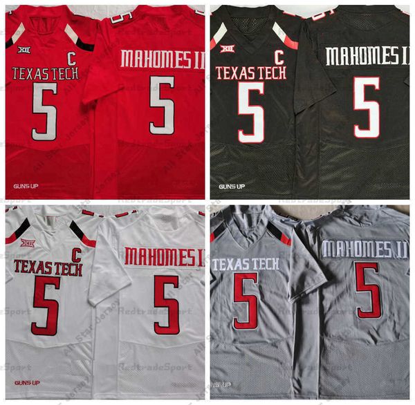 

american college football wear mens ncaa texas tech #5 patrick mahomes ii college football jerseys vintage university stitched shirts c patc, Black