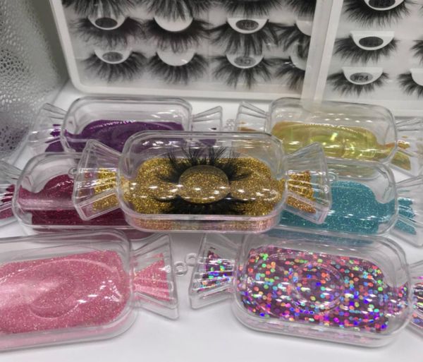 

whole cosmetics plastic eyelash packaging colorful cute candy transparent false eyelashes box 3d mink lashes storage case clea5249772