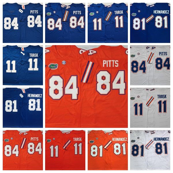 

ncaa 84 kyle pitts football jersey 11 trask college 81 aaron hernandez orange white blue mens florida college jerseys stitched, Black