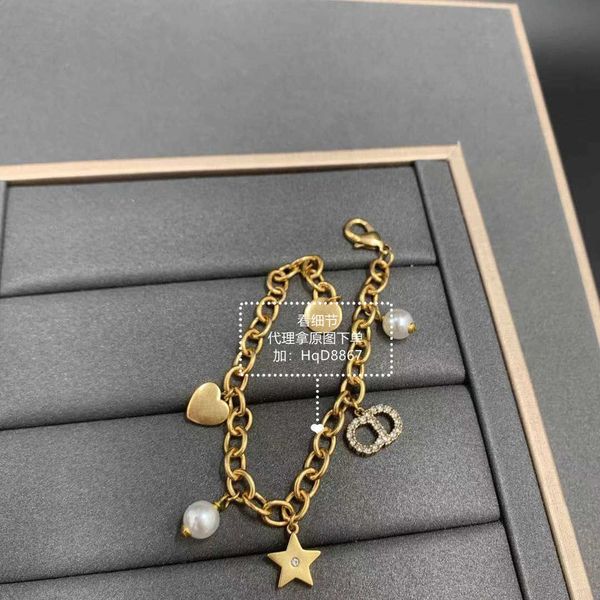 

designer bracelets pearl star necklace female letter sweet cool jewelry, Black
