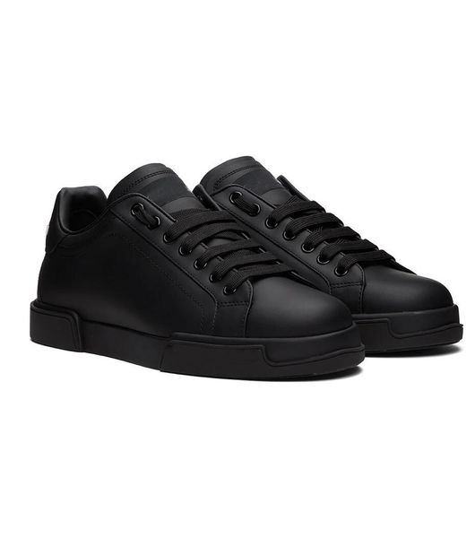 

excellent portofins men sneakers shoes white black calfskin nappa leather runner trainers technical runner women couple sports eu35-46 with