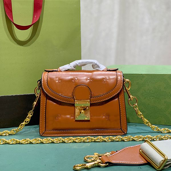 

chains crossbody bag shoulder matelass tote bag handbag mini women purse embroidery letters plain thread hasp hardware large capacity handba