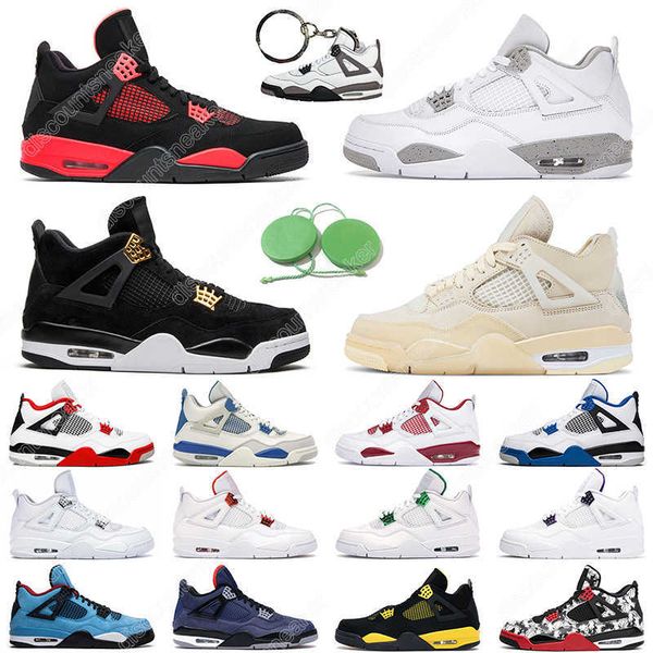 

basketball shoes men trainer sports sneakers fire red black cat white cement desert moss cool grey 5.5-13 mens 4s 4 neon rasta