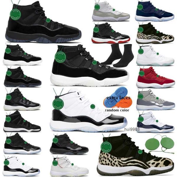 

jumpman 11 sneakers basketball shoes sports trainers with box original cool grey women low high cherry 72- bred gamma blue space jam jordo, Black