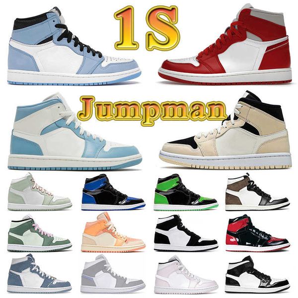 

dr shoes stalgia 1s 1 jorden1s basketball for retro mens womens j1 jumpman patent bred high panda chicago mid dutch green carbon fiber, Black