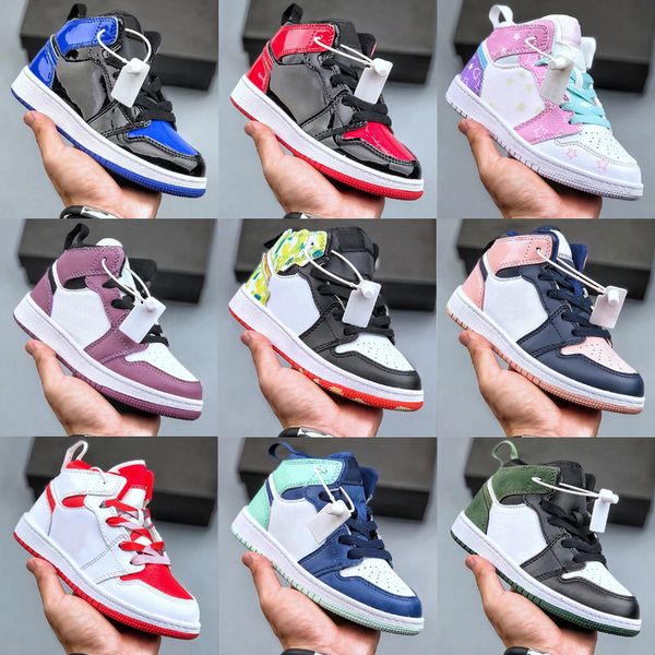 

kids basketball shoes jumpman 1 chicago purple stitchs sneakers pale vanilla cinnamon green alternate kim infants little i 1s big boy & girl