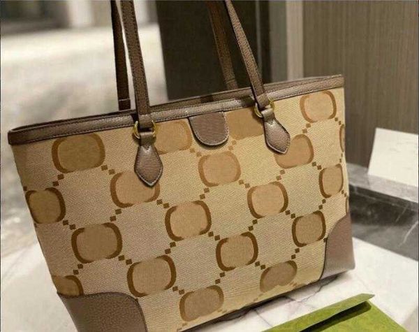 

women's canvas handbag fashion luxury designer composite tote bag leather shoulder bag women's hand purse with dust bag