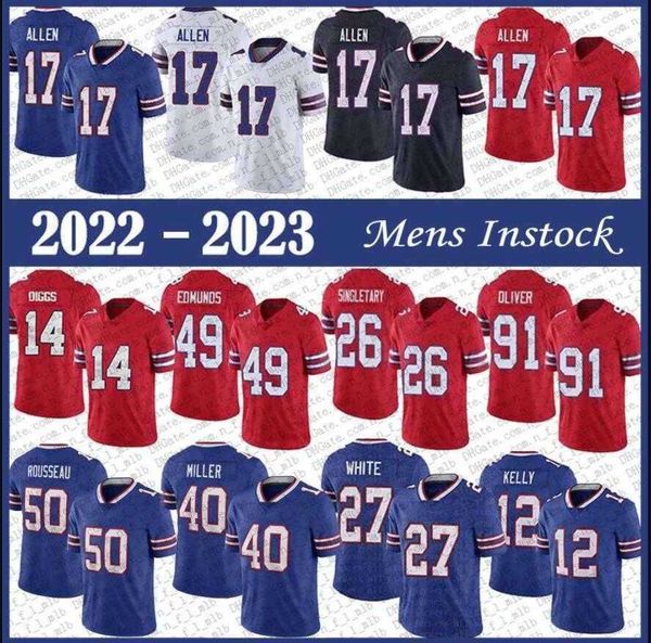 

von miller josh allen jersey tee stefon diggs buffalo''bills''kaiir elam custom football jerseys sew tanner tre'dav, Black