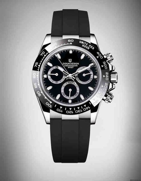 

didun fully automatic mechanical watch daytonas sports watch stainless steel luminous waterproof watch, Slivery;brown