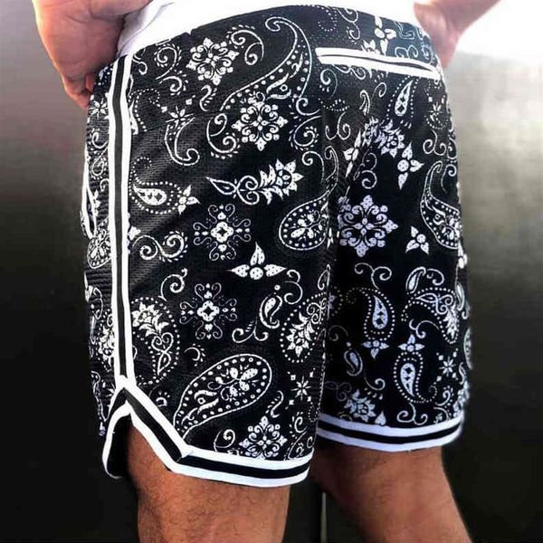 

men bandana paisley shorts print vintage casual sports pants hip hop 70s fashion harajuku streetwear shorts african digital ss18 w190y, White;black