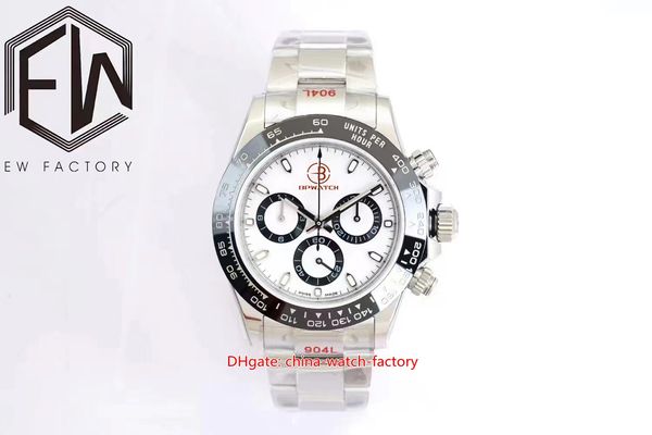 

ew maker mens watch super quality 40mm x 13mm 116500 panda chronograph workin 904l steel watches ceramic eta 7750 movement mechanical automa, Slivery;black