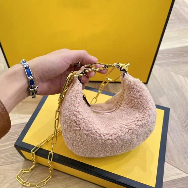 

mini furry graphy bags hobos designer bag handbag luxury shoulder tote bag tiny chain purse cute totes woman cross body fur gold letters cha