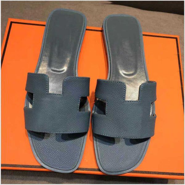 

designer slippers summer beach shoes chypre h sandal women lady fashion flat loafers slides genuine leather brow yellow green white wedge sa, Black