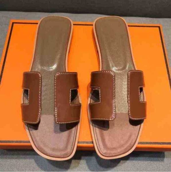 

designer fashion herme slippers luxury leather women oran sandal h cloth slip footwear beach bracelet have logo, Black