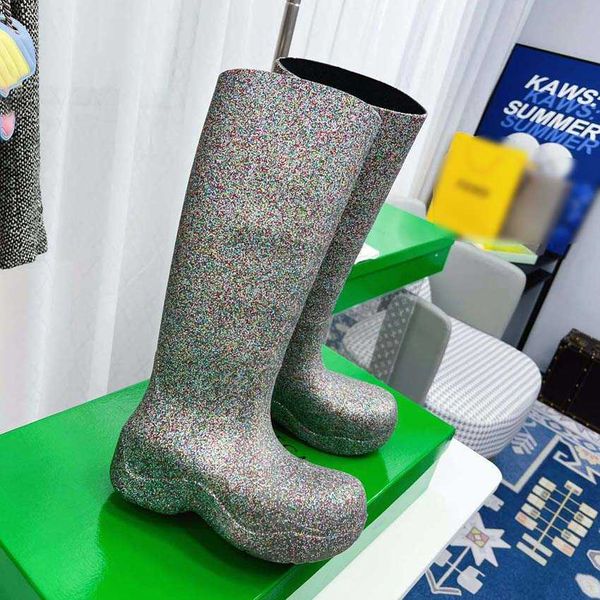 

women winter boots fashion knee letter original slim long tube elastic wool socks ladies warm soft rainboots, Black