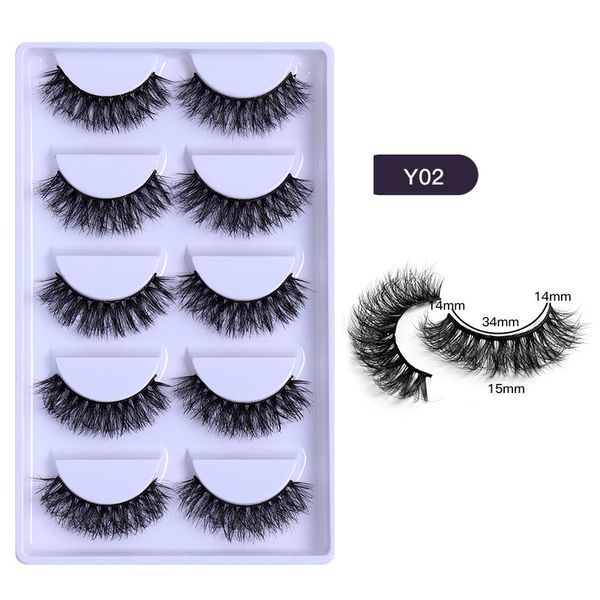 

soft light thick false eyelashes 5 pairs set naturally soft & vivid handmade reusable multilayer 3d mink fake lashes full strip eyelash exte