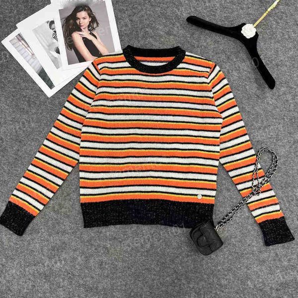 

luxury women sweater striped stitching simple fashion crew neck knitted sweater autumn designer womens sweaters, White;black