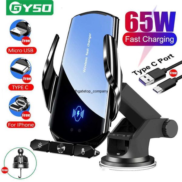 

fast charge 65w wireless car chargers air vent phone mount qi charging station for samsung s21 s20 s10 iphone 12 13 14