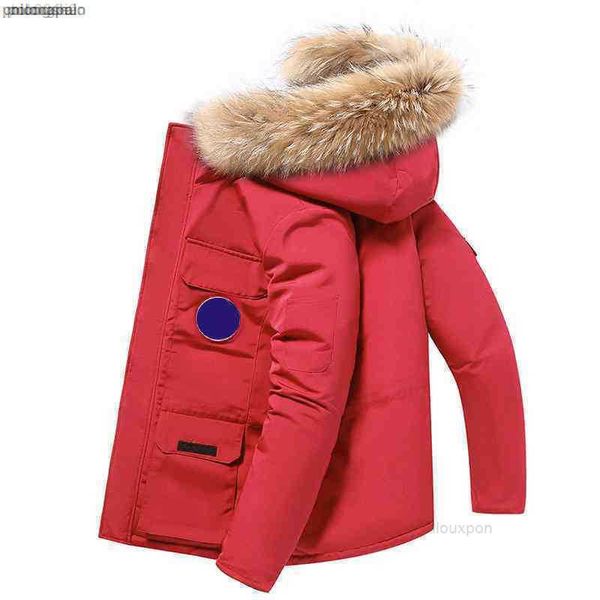 

designer luxury goosie down jacket fur ruff women cg winter fit warm canadas white goosing coat exterior pockets zipper stretch rib cuff the, Black