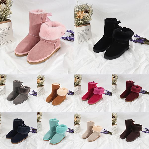

kids shoes toddlers australian warm boots snow mini classic boot girls boys children trainers leather with bows footwear designer sneakers y, Black