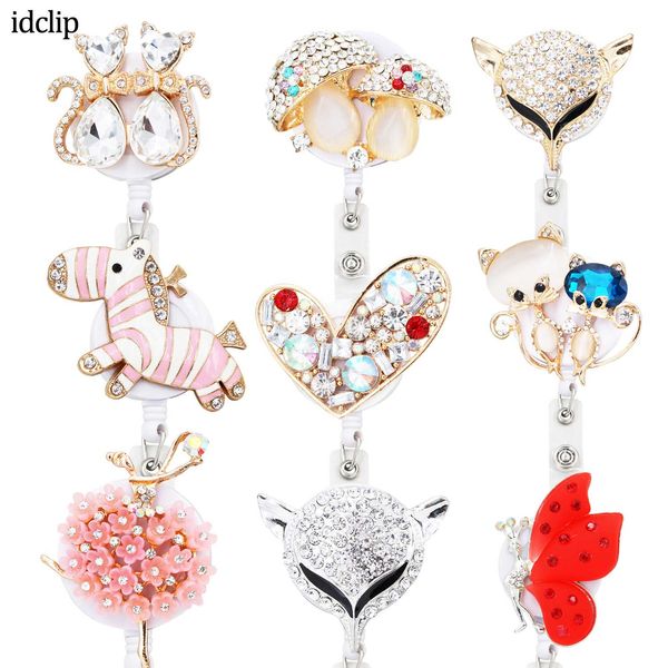 

key rings idclip animal retractable badge holder with alligator clip cord id reel dress girl horse style drop delivery 2022 smt7a, Slivery;golden