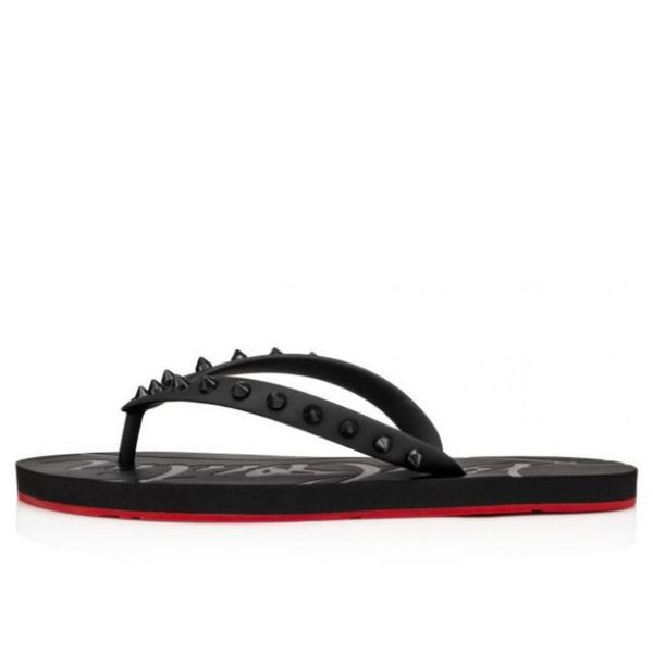 

men's women's sandals summer simplicity and high fashion loubi flip donna red soles shoe spiked flip flops, Black