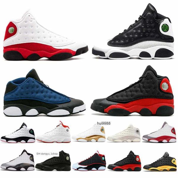 

basketball shoes sports trainer sneakers high red flint hyper royal soar green 13s jumpman 13 men wom og designer shoes, Black