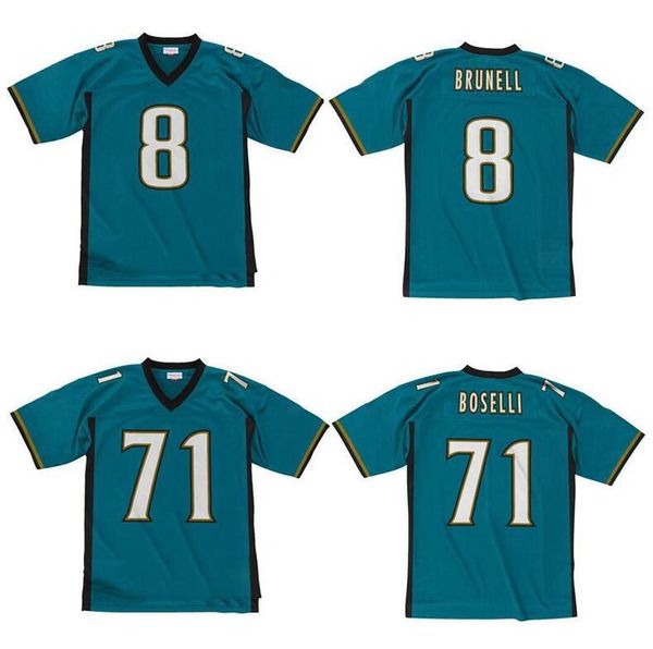 

custom stitched football jersey 8 mark brunell 71 tony boselli 1997 mitchell & ness retro rugby jerseys men women youth s-6xl, Black;red