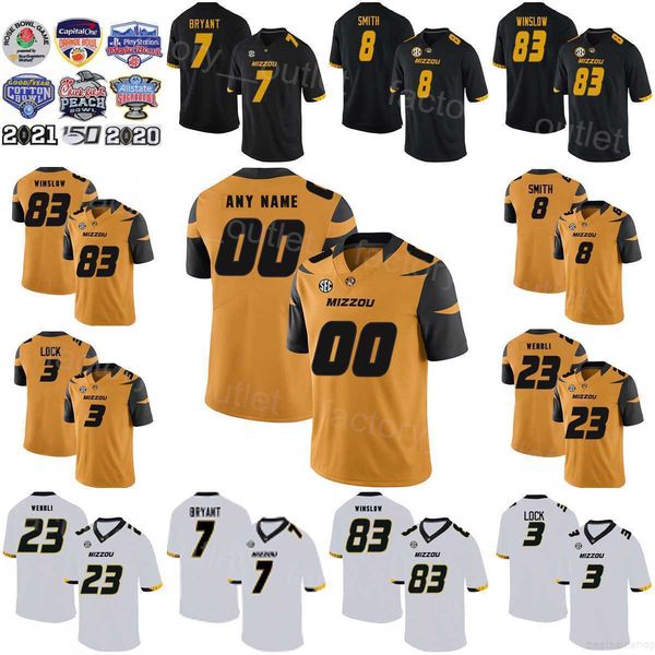 

ncaa football missouri tigers college 8 justin smith jersey 23 roger wehrli 7 kelly bryant 3 drew lock 83 kellen winslow 9 jeremy maclin uni, Black