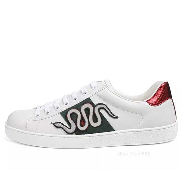 

2022 mens women casual shoes italy luxury gold white green red stripe italy tiger snake sneaker trainers bee embroidered walking sports ace, Black
