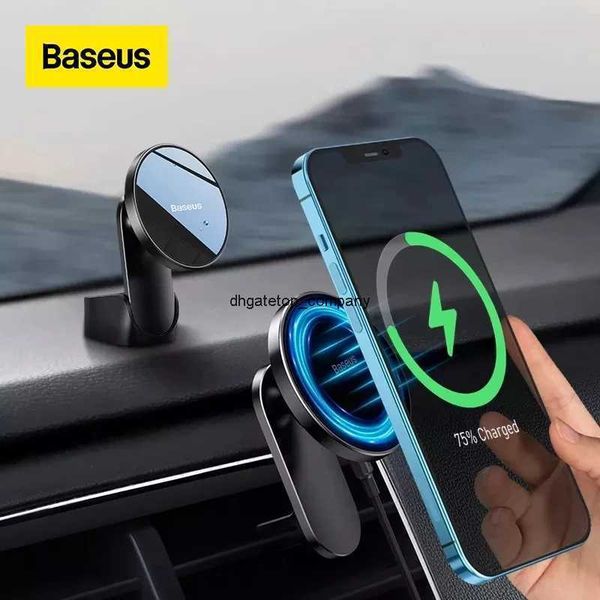 

fast charge baseus magnetic car phone holder wireless charger for iphone 13 12 pro max charging